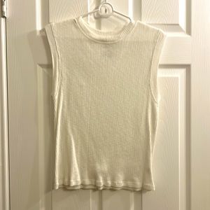 White sleeveless shirt